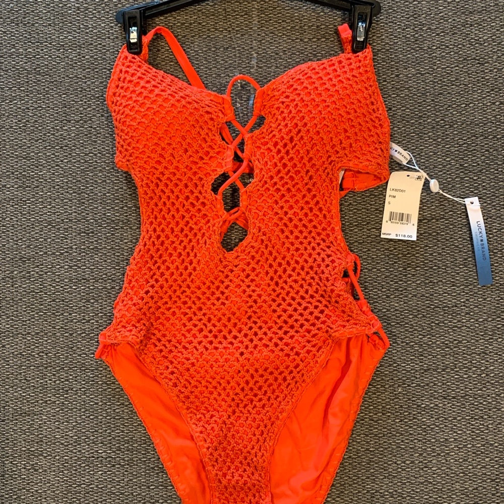 Lucky Brand Vibrant Res Crochet Swimsuit
